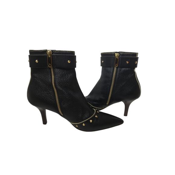 Louis Vuitton Suhali Leather Stud Pointed Ankle Boots Size 37.5 - Picture 5 of 12